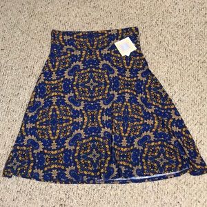 LuLaRoe Azure Skirt XL Blue Gold